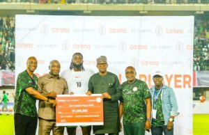W’Cup qualifier: Arokodare wins N1m man of the match in Nigeria’s win