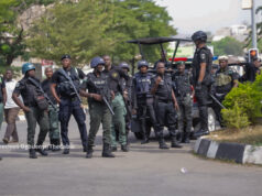 Security operatives surround PDP HQ ahead of factional NEC, BoT meetings