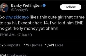Wizkid faces backlash over 2010 tweet of him crushing on a 14-year-old girl