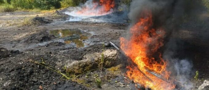Navy Destroys illegal Refinery in Rivers, Intercepts Stolen Petroleum Products in Calabar