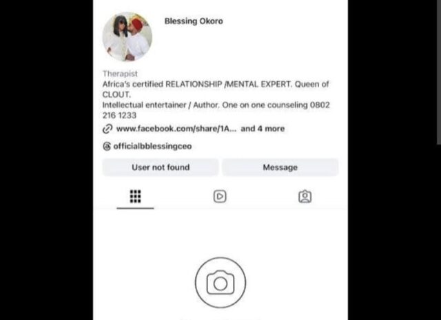 Blessing CEO deactivates IG page as businessman seeks refund of ‘N20m’ cancer donation Blessing CEO deactivates IG page as businessman seeks refund of ‘N20m’ cancer donation