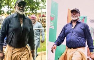 Melaye stuns in statement trousers at ADC conventio