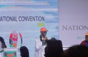Former APC National chairman slips, shouts ‘APC’ at ADC convention
